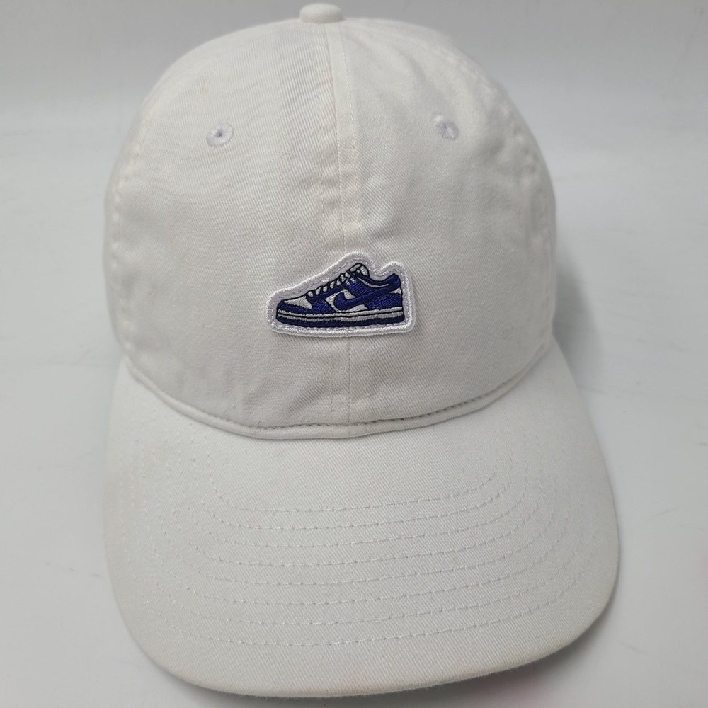 Nike Hat‎ Strapback White Blue Varsity Royal Dunk Low Club Cap Shoe Logo Dad Men
